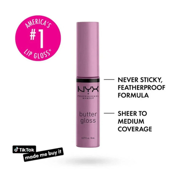 NYX PROFESSIONAL MAKEUP Butter Gloss, Non-Sticky Lip Gloss - Marshmallow - Picture 1 of 6